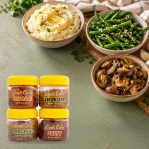Garlic Essentials Sampler with food serving inspiration