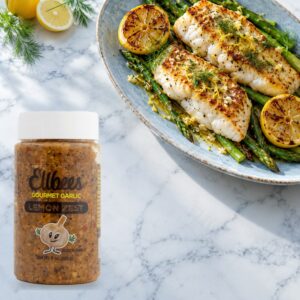 Lemon Zest Garlic- 9oz with food serving inspiration