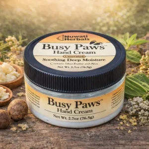 Busy Paws Hand Cream — official Nuwati Herbals product artwork