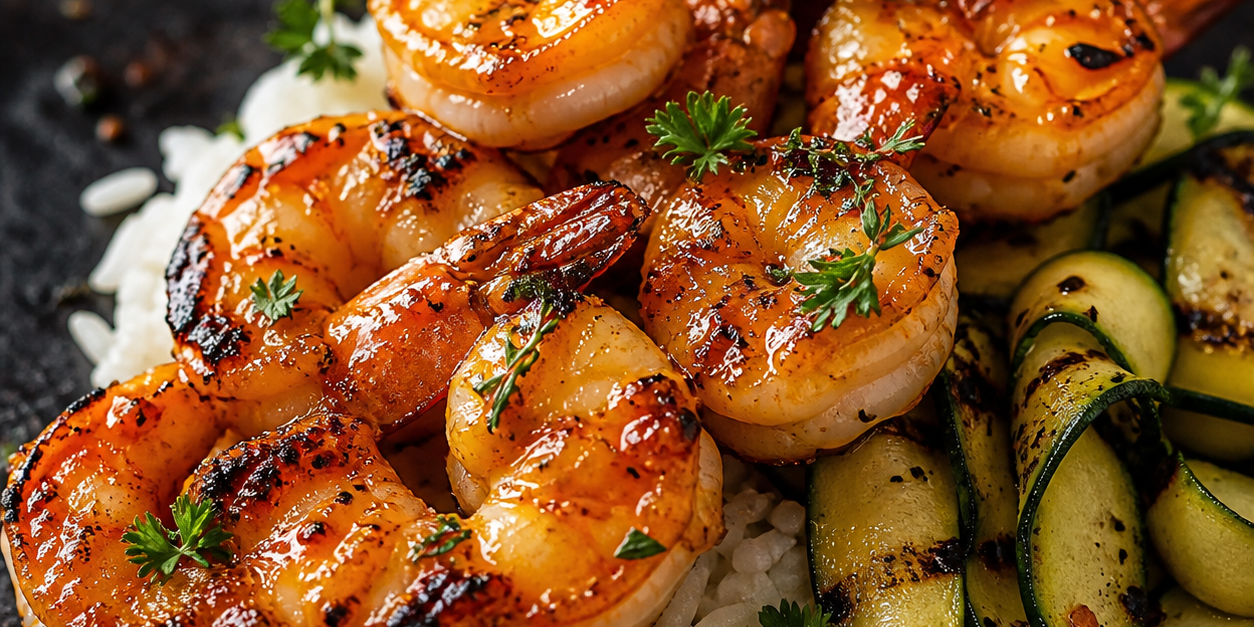 Apricot-Glazed Lemon Shrimp Kabobs