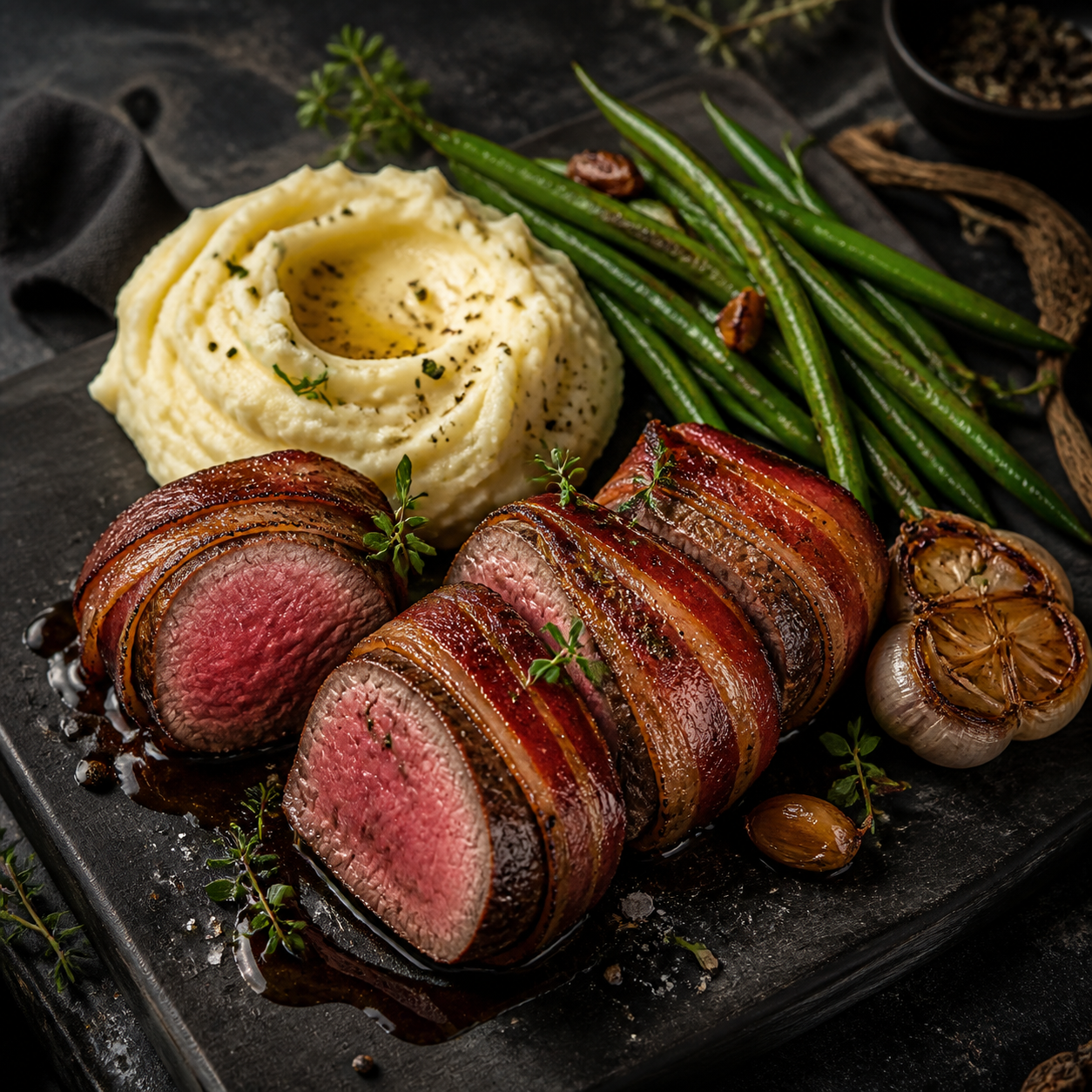 Asian Ginger Bacon-Wrapped Venison Tenderloin