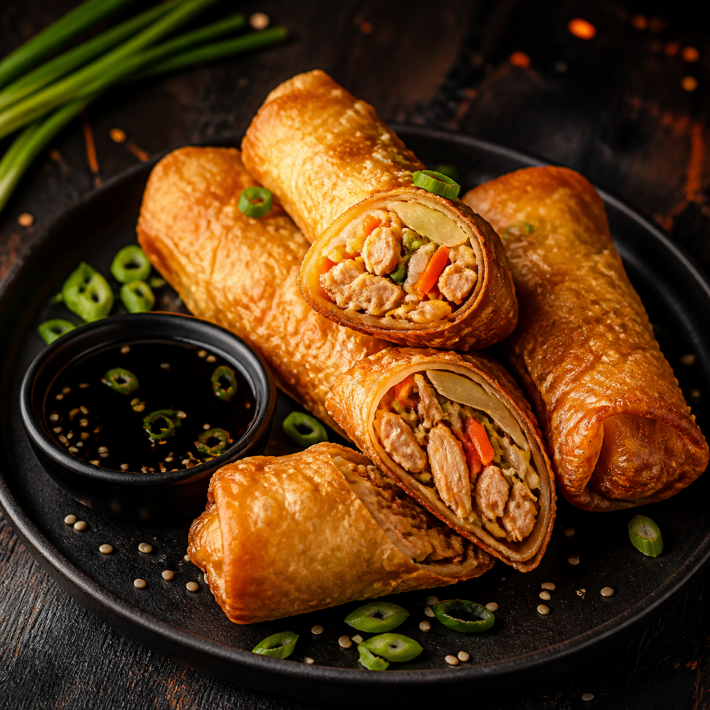 Asian Ginger Chicken Egg Rolls