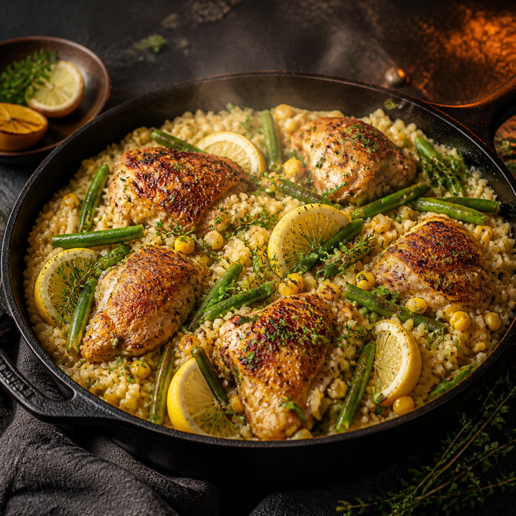 Asian Zing Chicken, Rice & Garden Bean Skillet