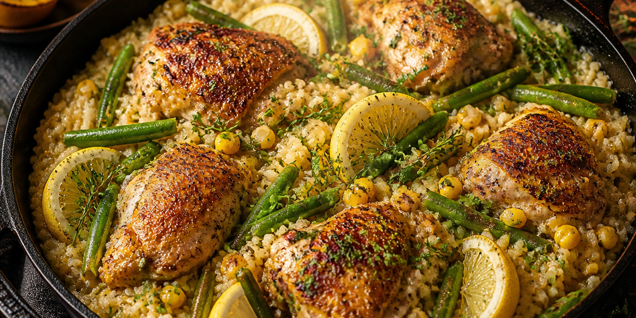 Asian Zing Chicken, Rice & Garden Bean Skillet