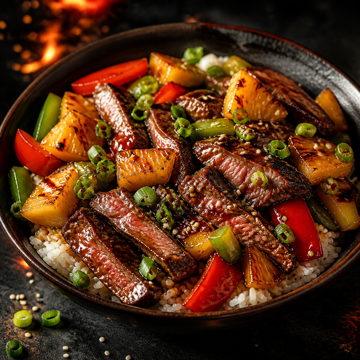 Asian Zing Pineapple Steak Strips