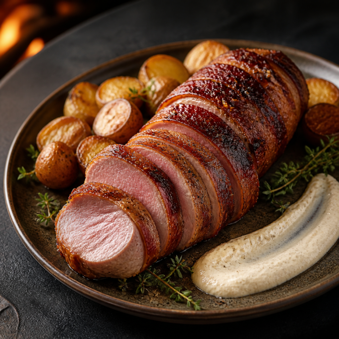 Bacon-Wrapped Tuscan Pork Tenderloin Bacon-Wrapped Tuscan Pork Tenderloin