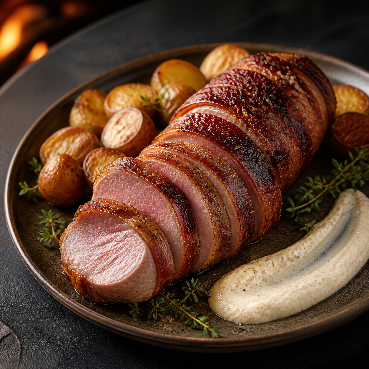 Bacon-Wrapped Tuscan Pork Tenderloin