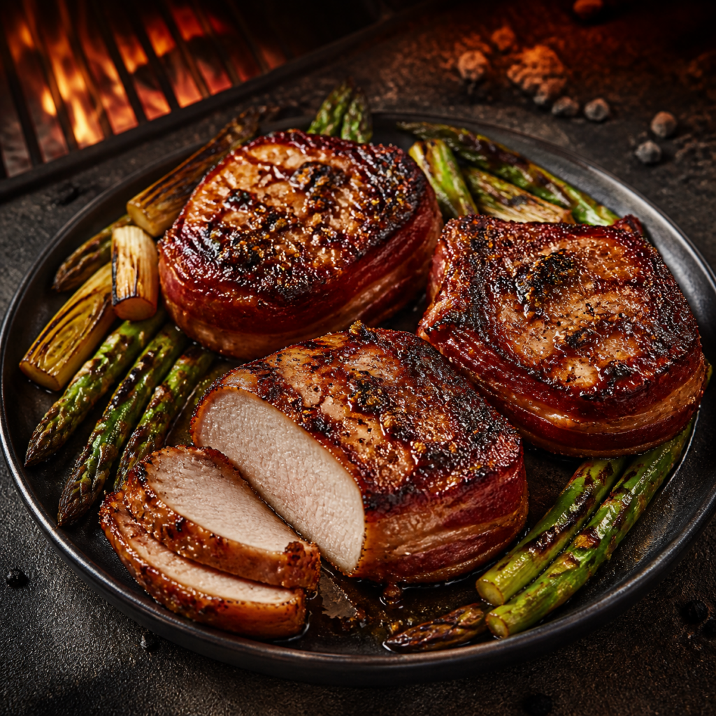 Bacon-Wrapped Zesty Pork Chops