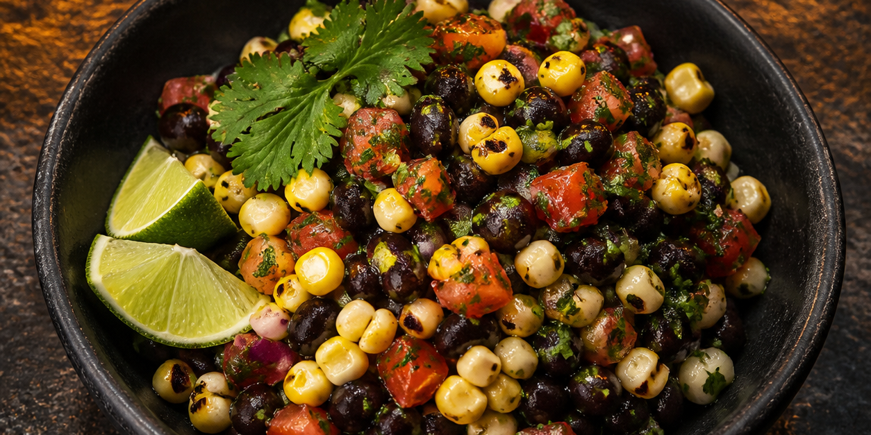 Charred Corn & Black Bean Caviar