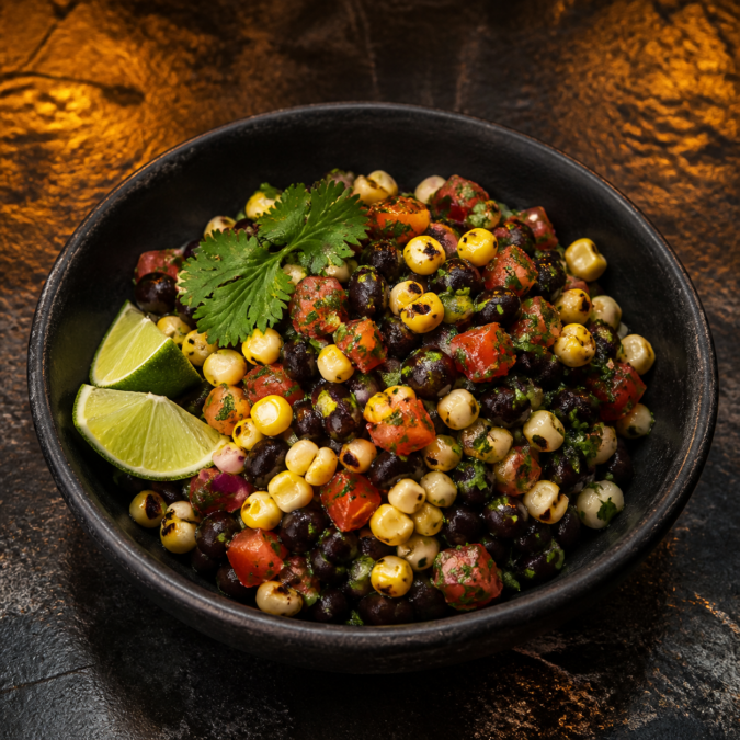 Charred Corn & Black Bean Caviar