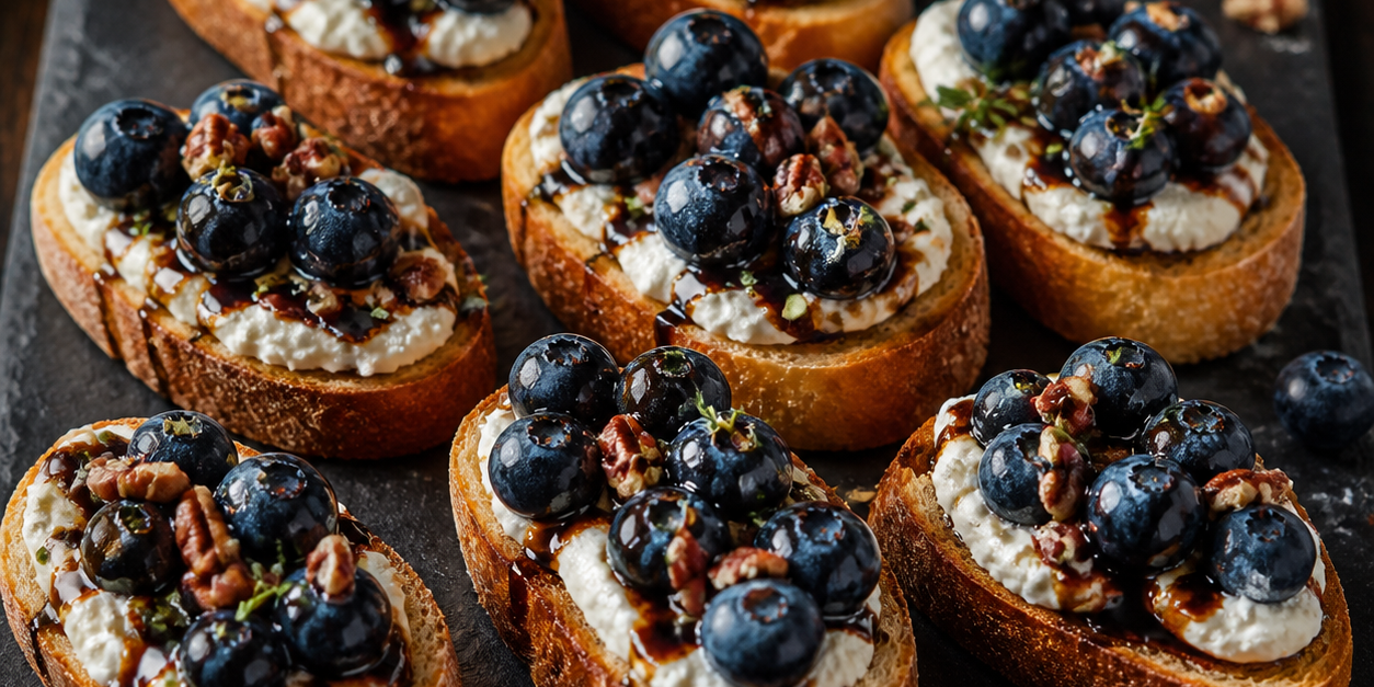 Blueberry Goat-Cheese Crostini