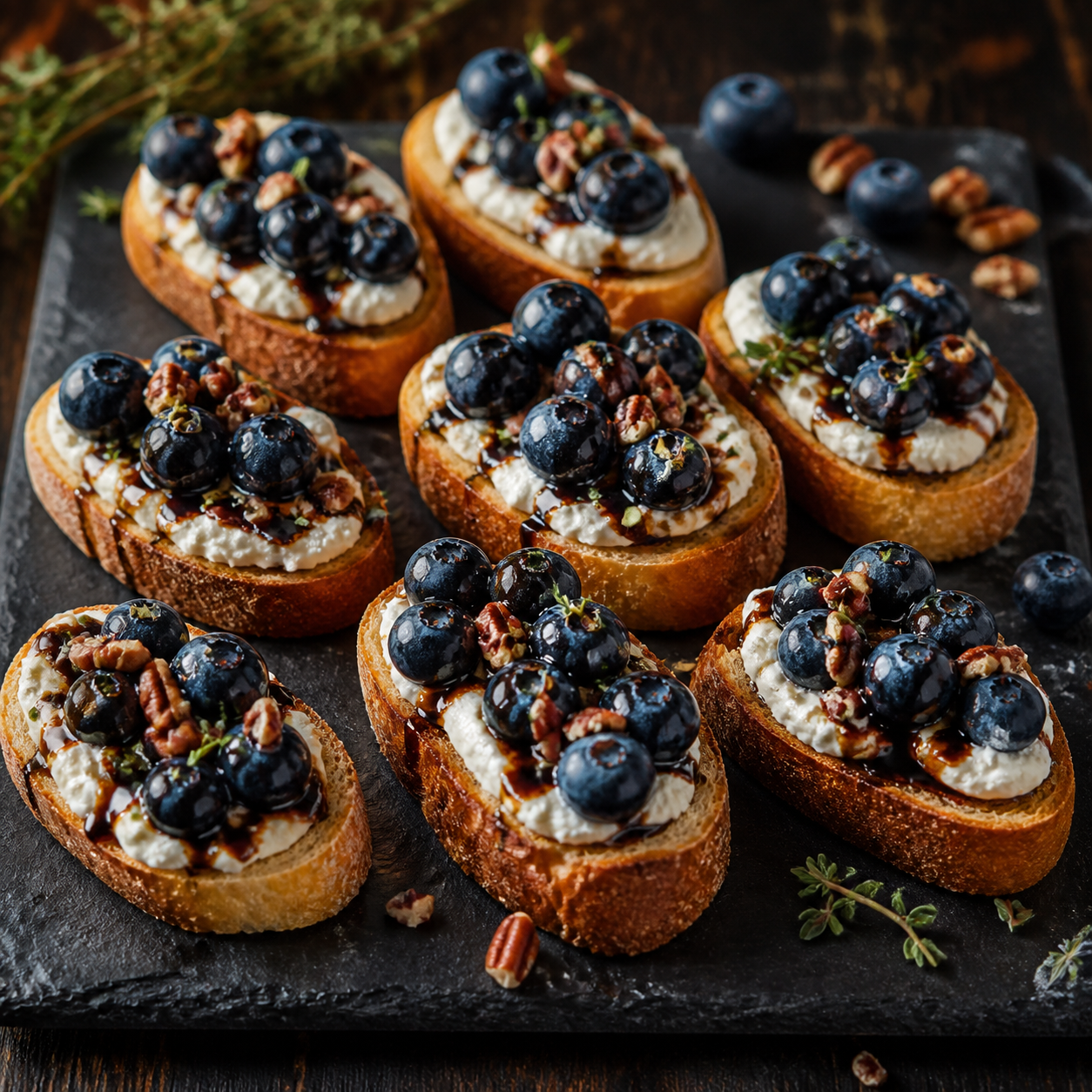 Blueberry Goat-Cheese Crostini