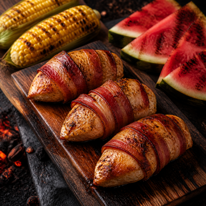 Cedar-Plank Bacon-Wrapped Zesty Chicken Cedar-Plank Bacon-Wrapped Zesty Chicken