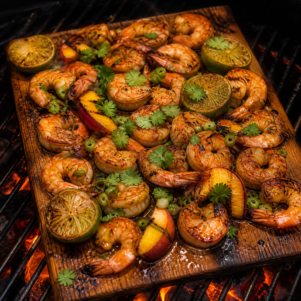 Cedar-Plank Honey-Lime Shrimp