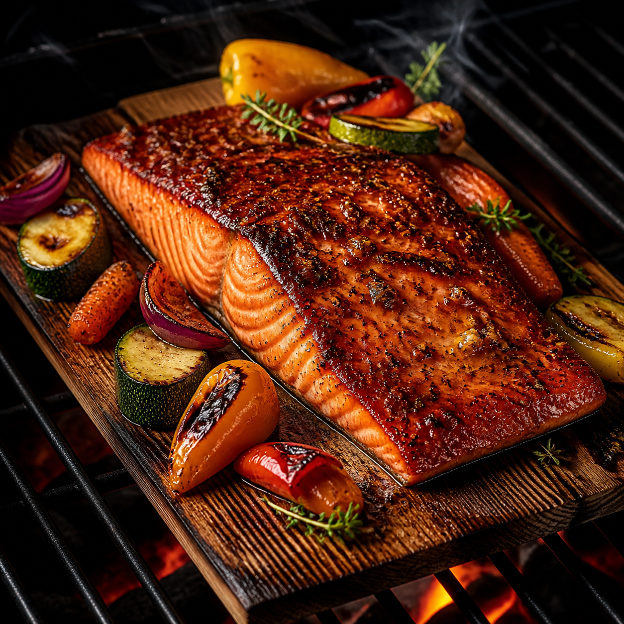 Cedar-Plank Sweet & Smoky Salmon