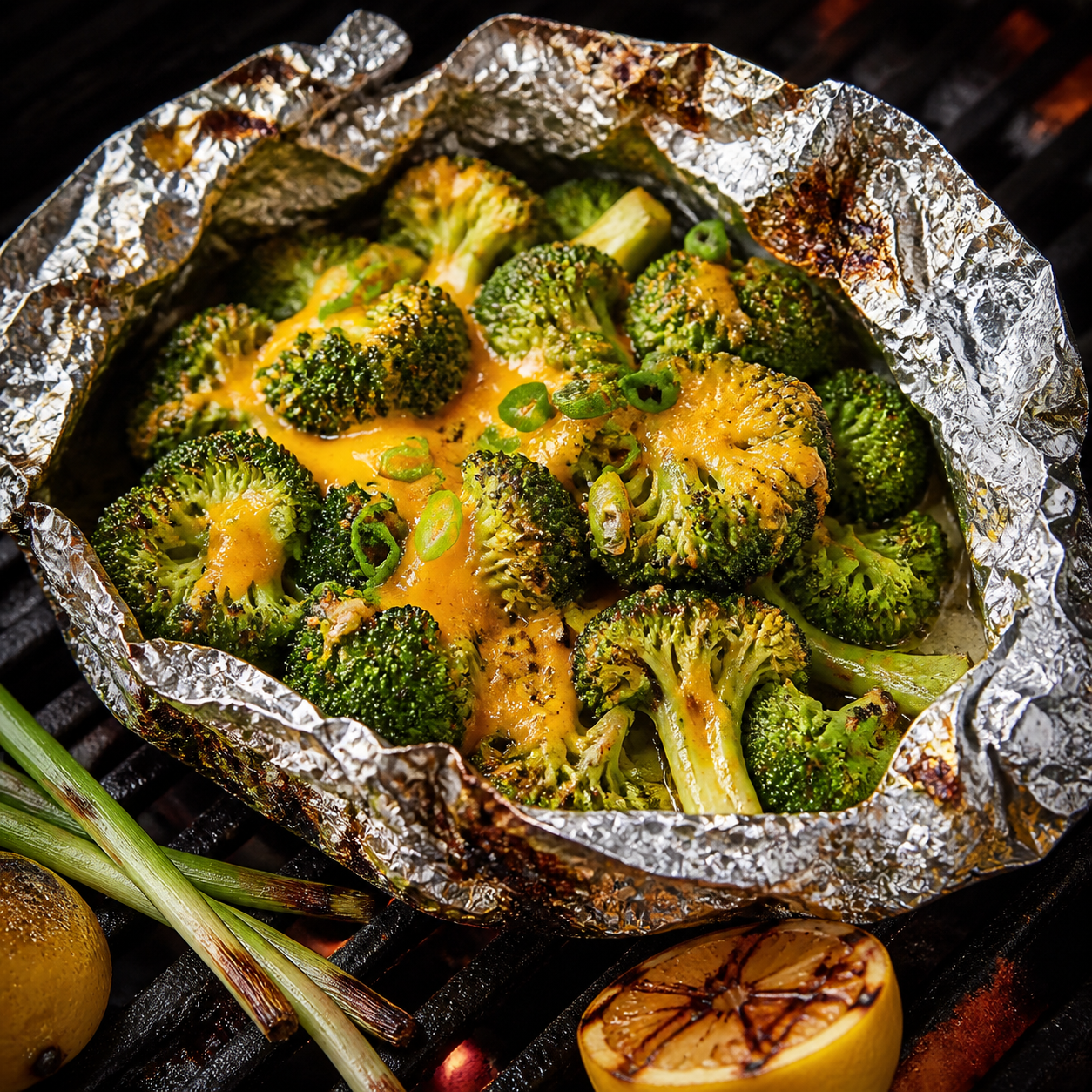Cheesy Garlic-Grilled Broccoli