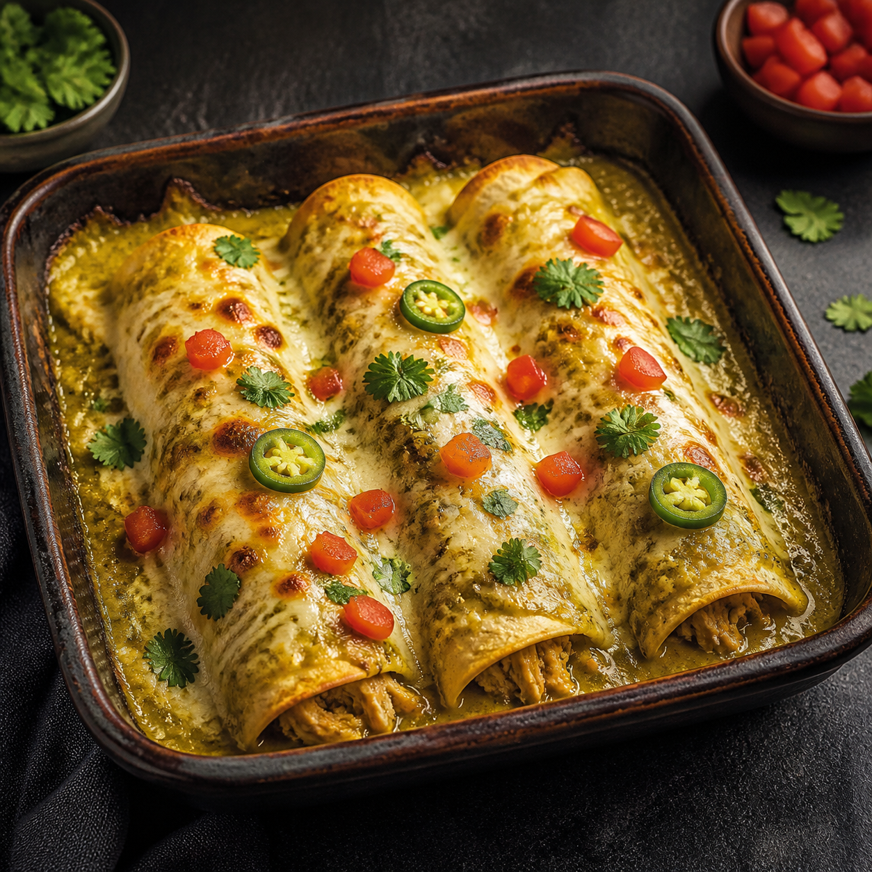 Chili-Lime Chicken Enchiladas Verde
