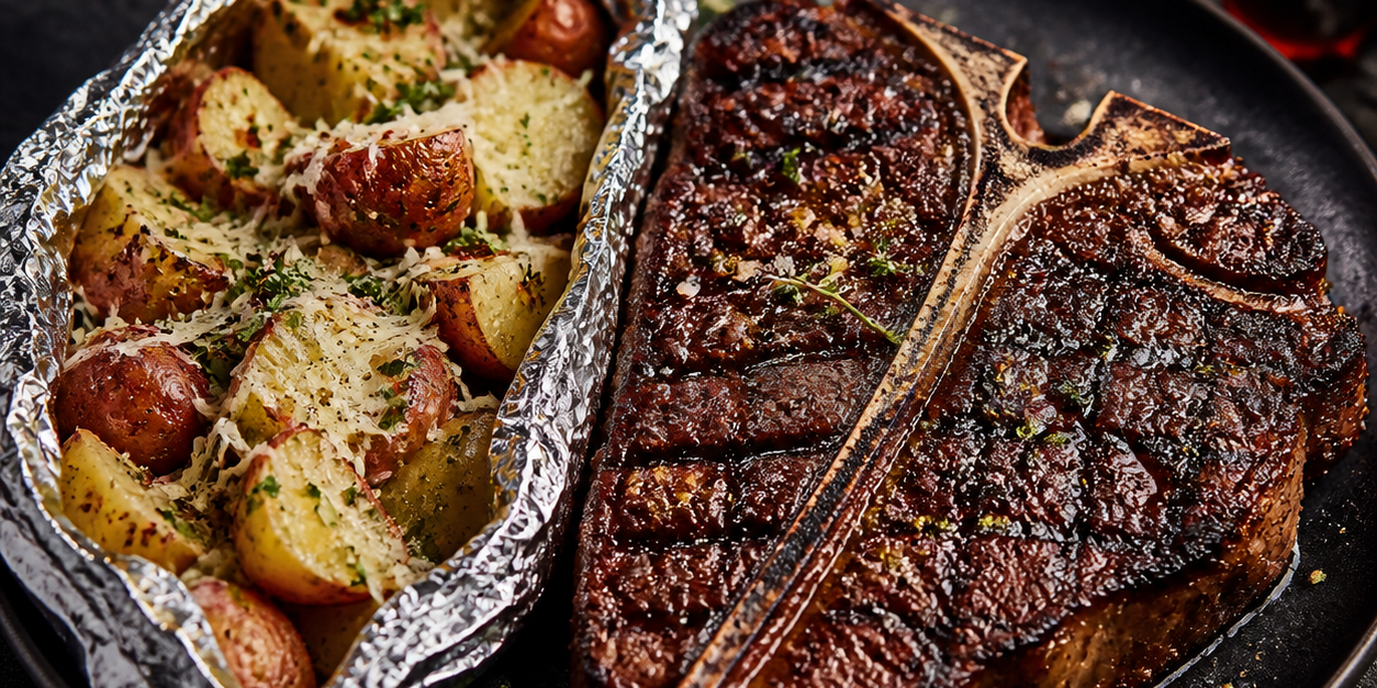 Chili-Lime T-Bones with Parmesan Red Potatoes