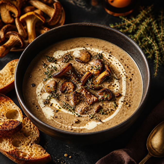 Creamy Lemon Mushroom Soup