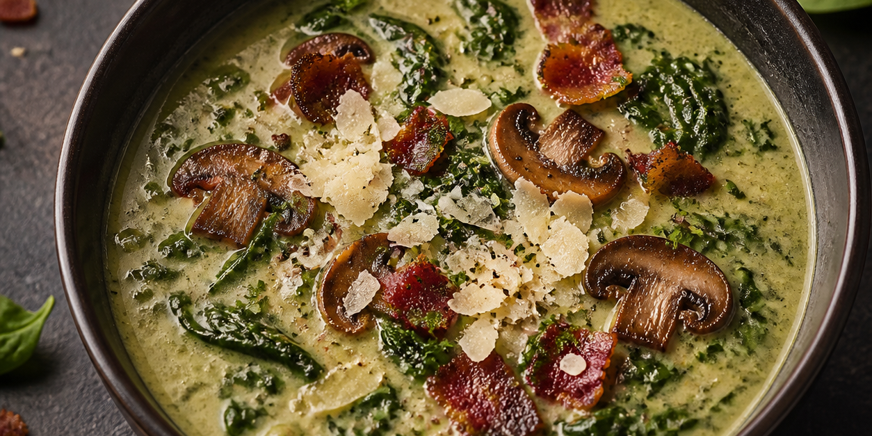 Creamy Spinach, Bacon & Mushroom Soup Creamy Spinach, Bacon & Mushroom Soup