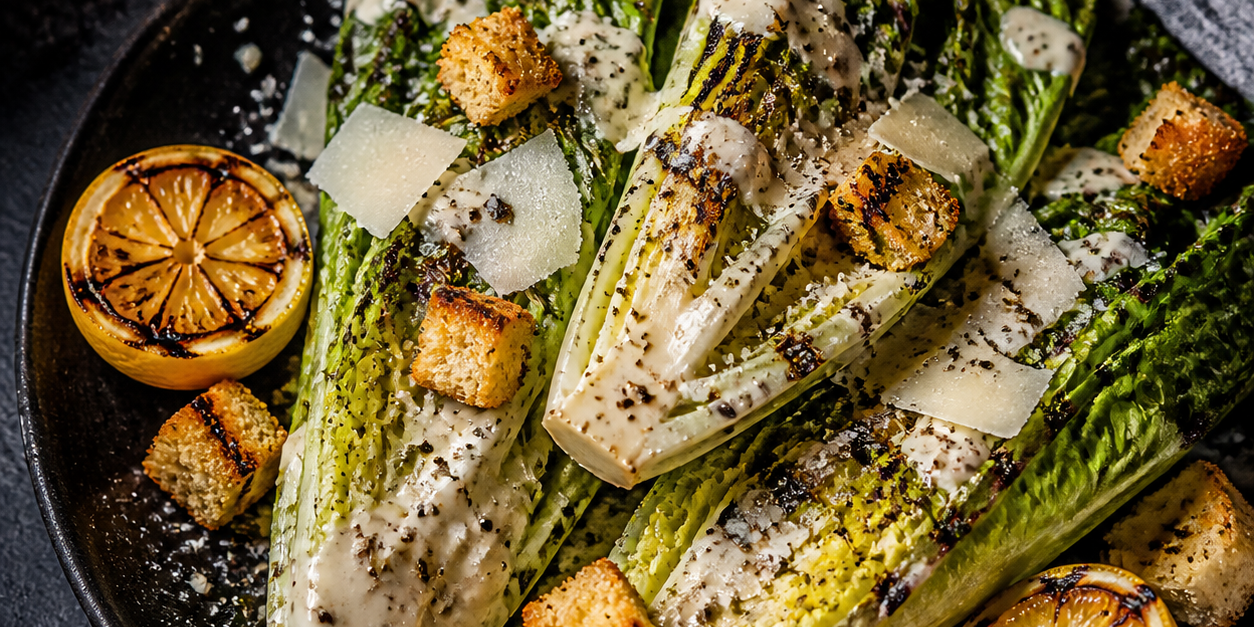 Grilled Romaine with Parmesan Garlic Dressing Grilled Romaine with Parmesan Garlic Dressing