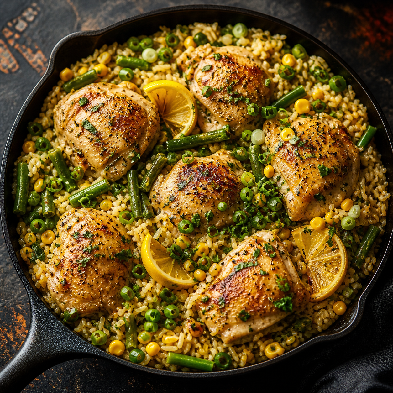 Lemon Chicken & Rice Skillet