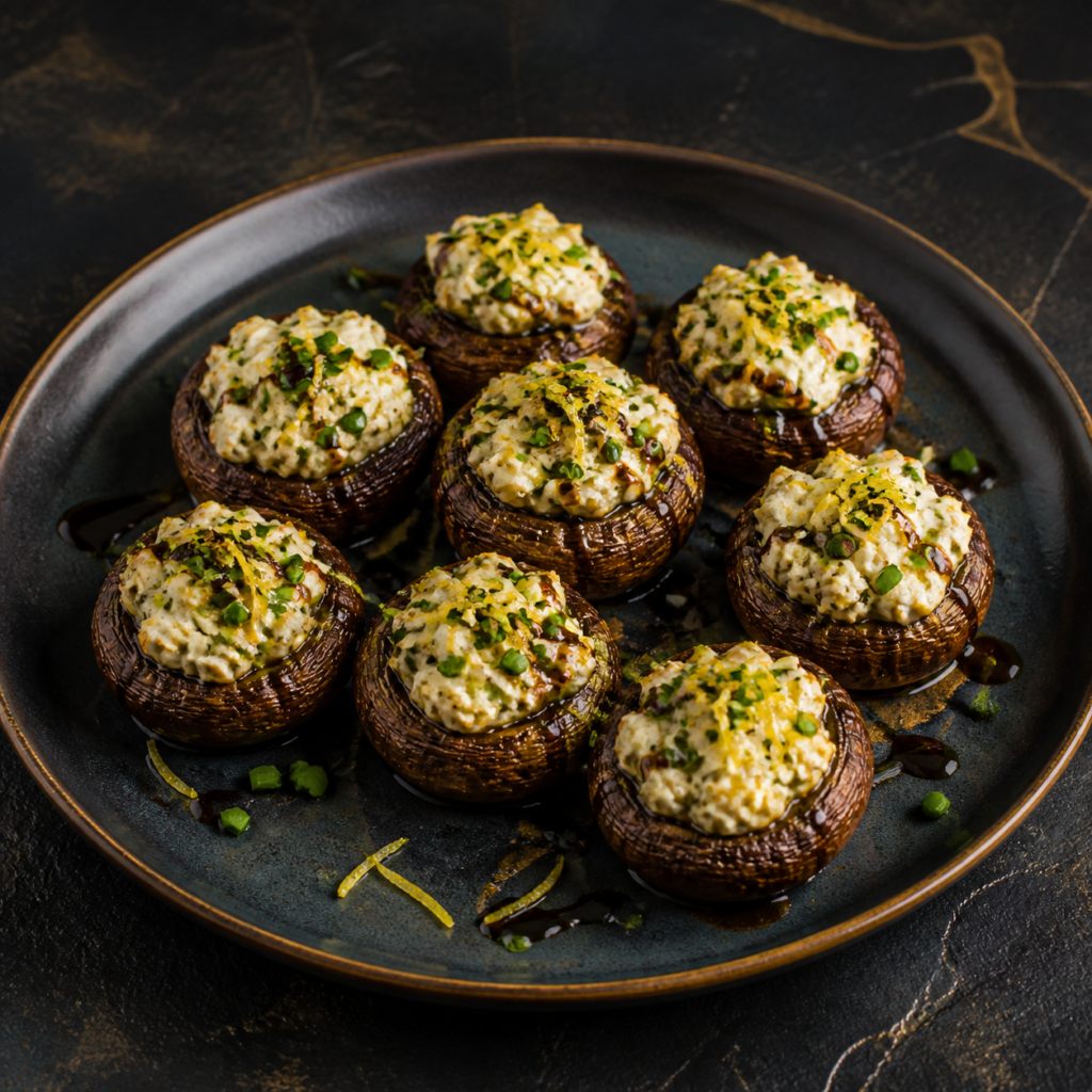 Lemon-Herb Feta Stuffed Mushrooms