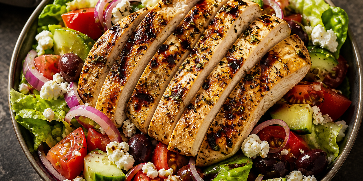 Lemon-Herb Grilled Chicken Greek Salad Lemon-Herb Grilled Chicken Greek Salad