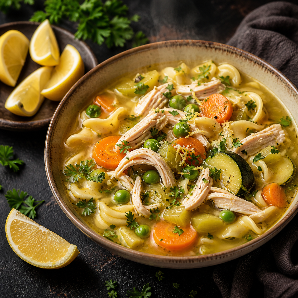Lemon Turkey Vegetable Soup
