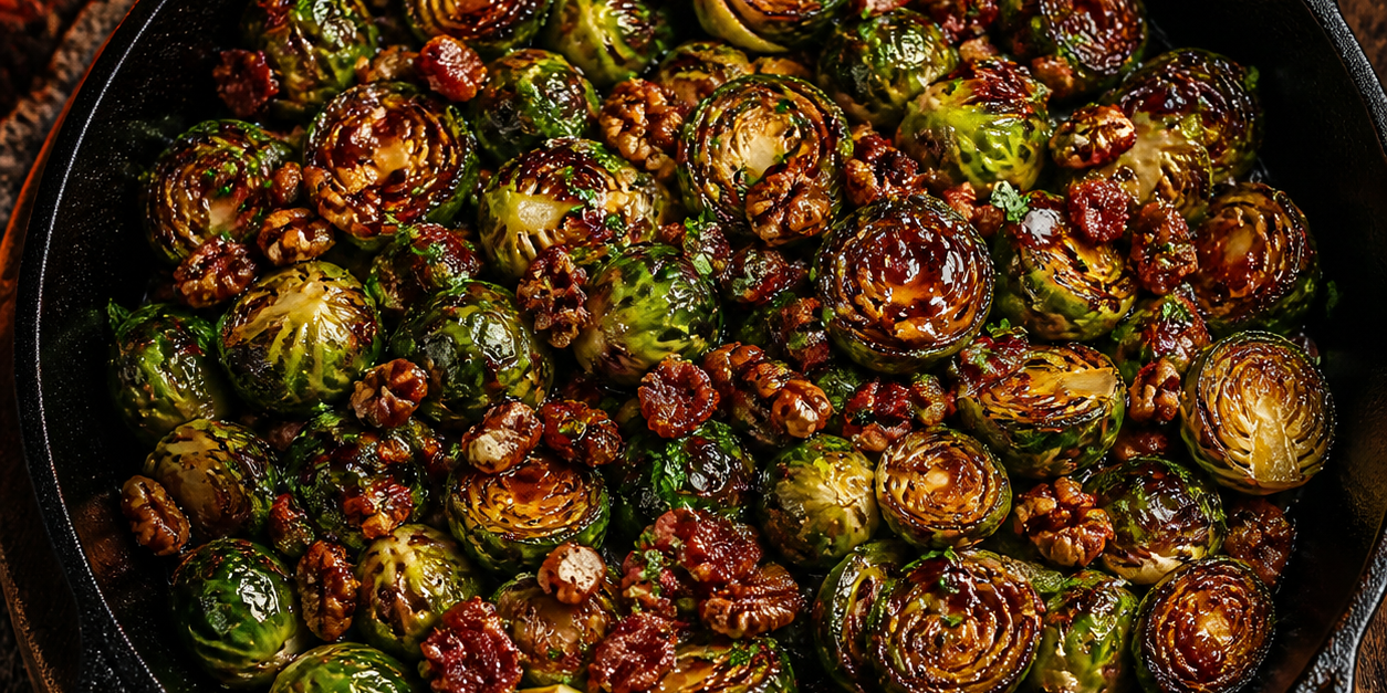 Smoky Bourbon-Balsamic Brussels Sprouts