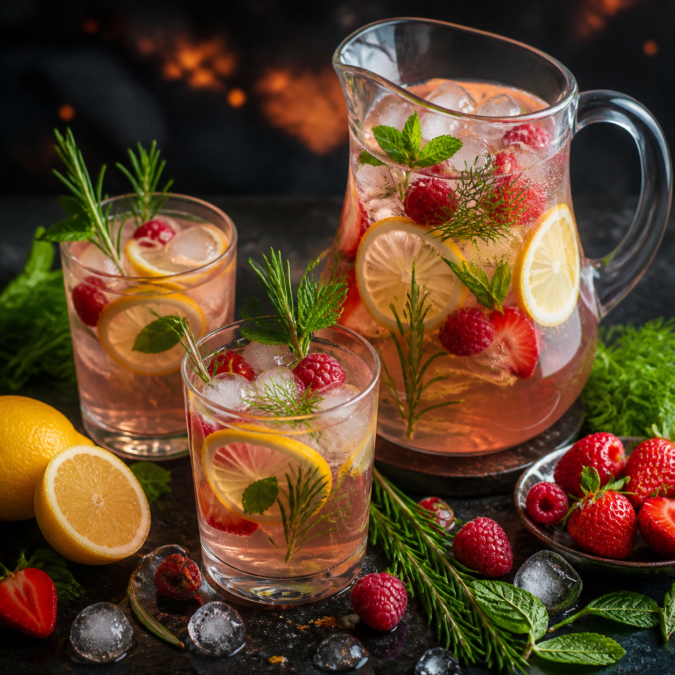 Strawberry Herb Lemonade