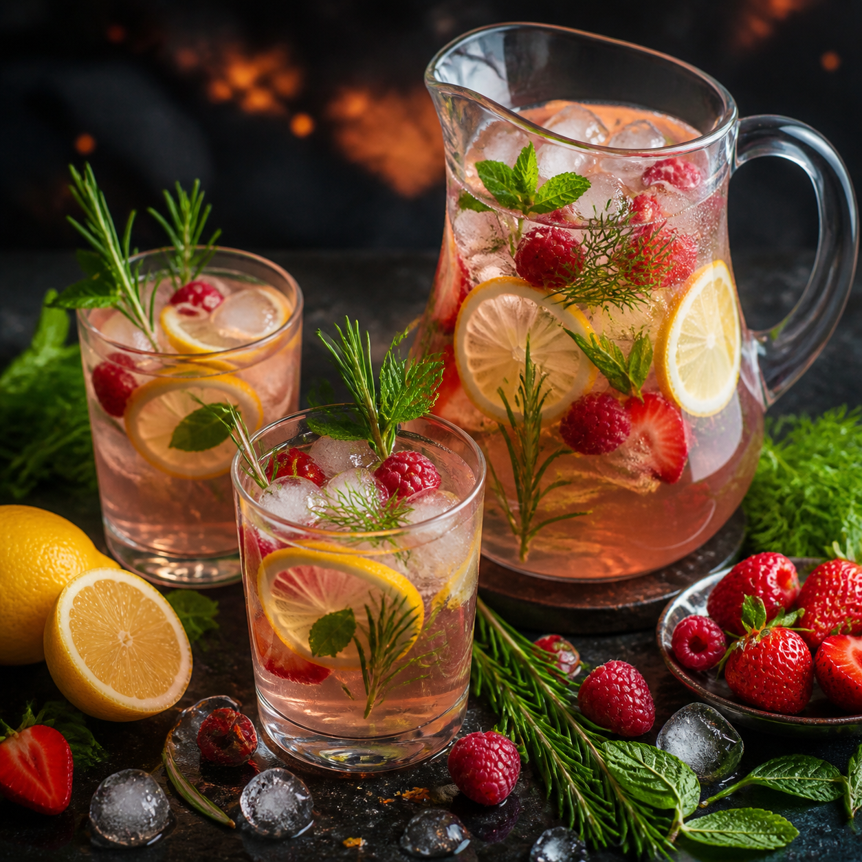 Strawberry Herb Lemonade