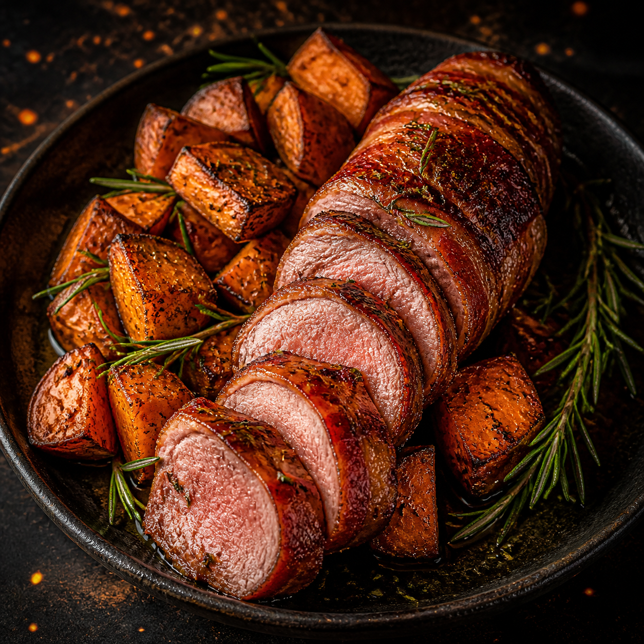 Sweet-Smoky Bacon Pork Tenderloin