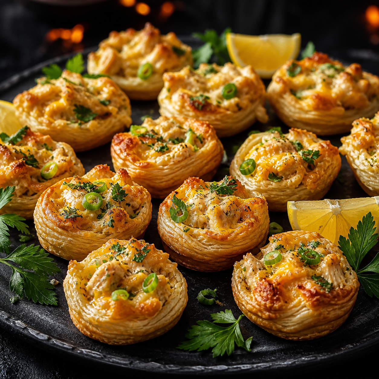Tuscan Chicken Puff Bites