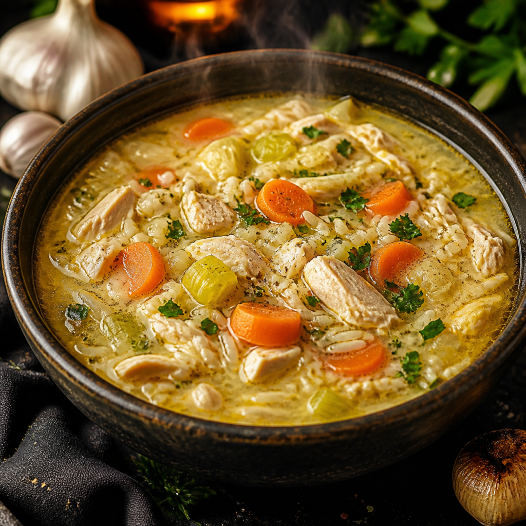 Tuscan Feel-Better Chicken & Rice Soup