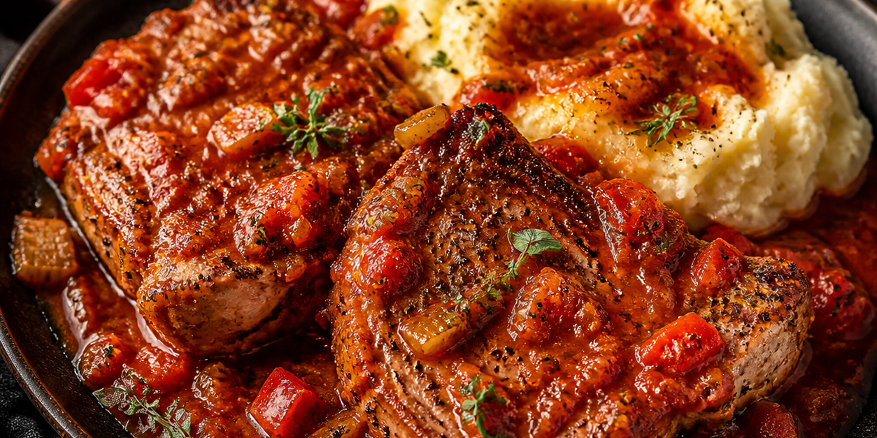 Tuscan Smothered Pork Chops Tuscan Smothered Pork Chops
