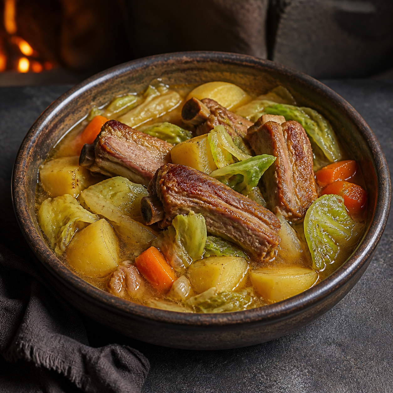 Tuscan Spare Rib & Cabbage Braise