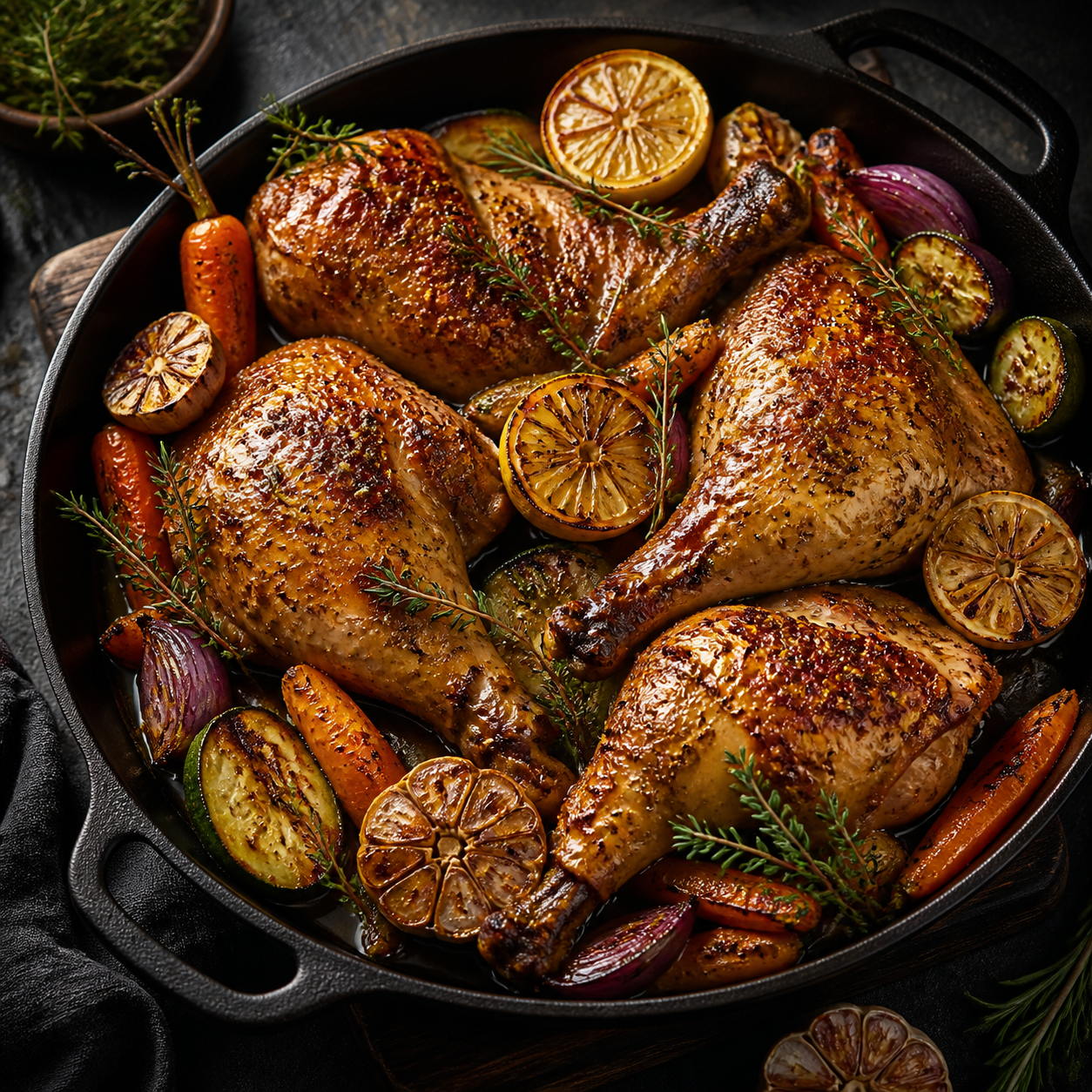 Zesty Mustard-Roasted Chicken