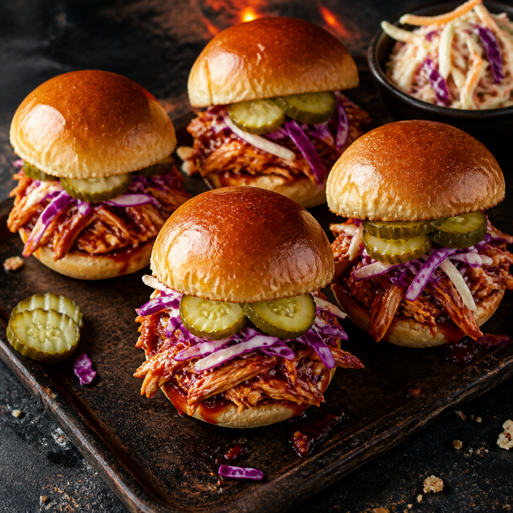 Zesty Pulled Chicken Sliders