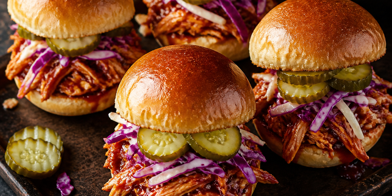 Zesty Pulled Chicken Sliders Zesty Pulled Chicken Sliders